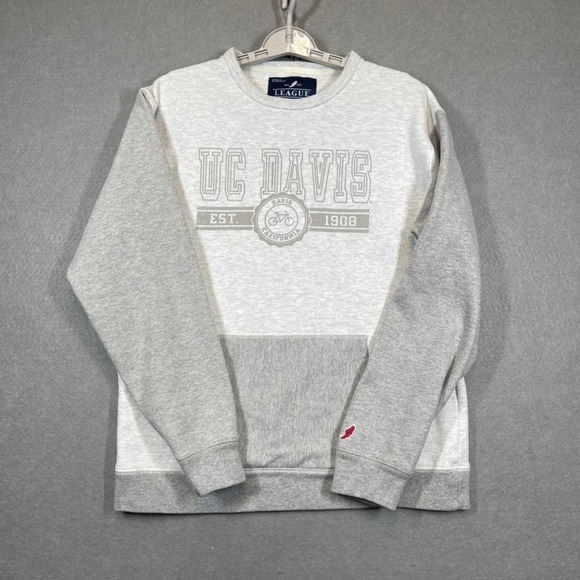 UC Davis Sweatshirt Mens Medium Gray Est 1908 Graphic Kangaroo Pocket League - Picture 2 of 14
